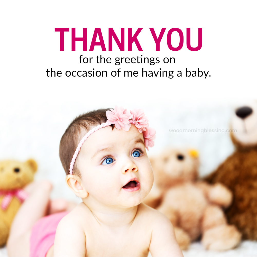 Cute Thank You Note For Baby Wishes