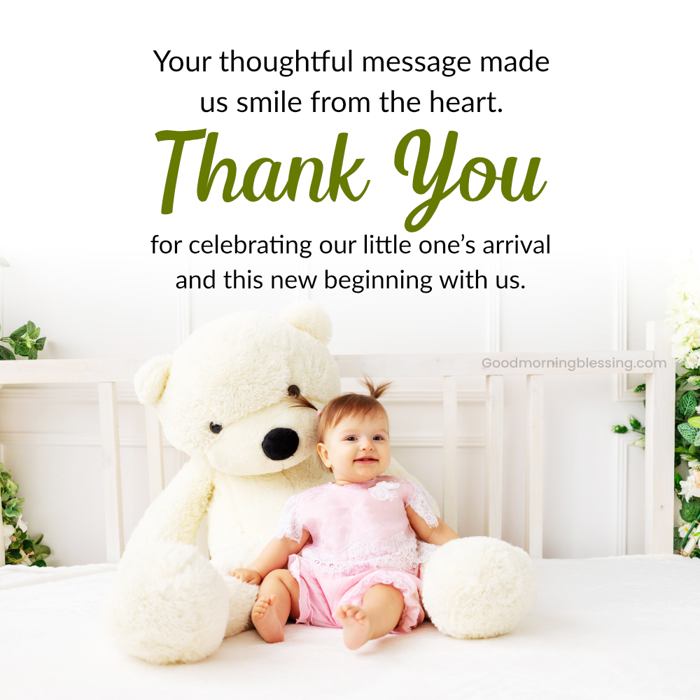 Short Thank You Message For Baby Wishes