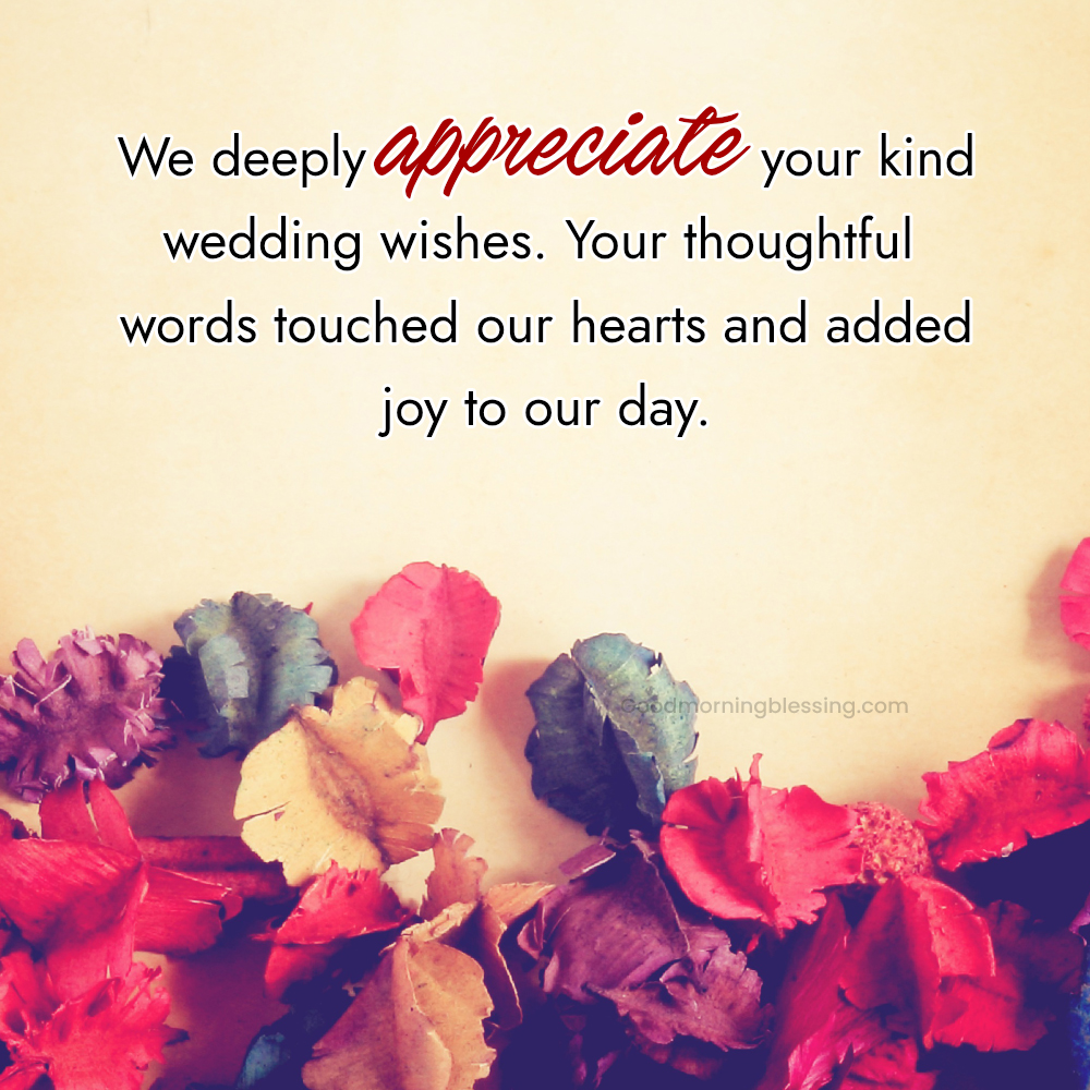 Wedding Thank You Message Wishes