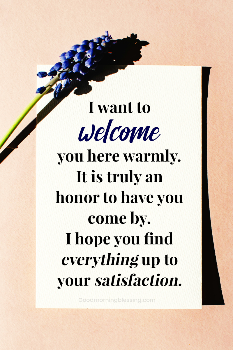Welcome Message For Love