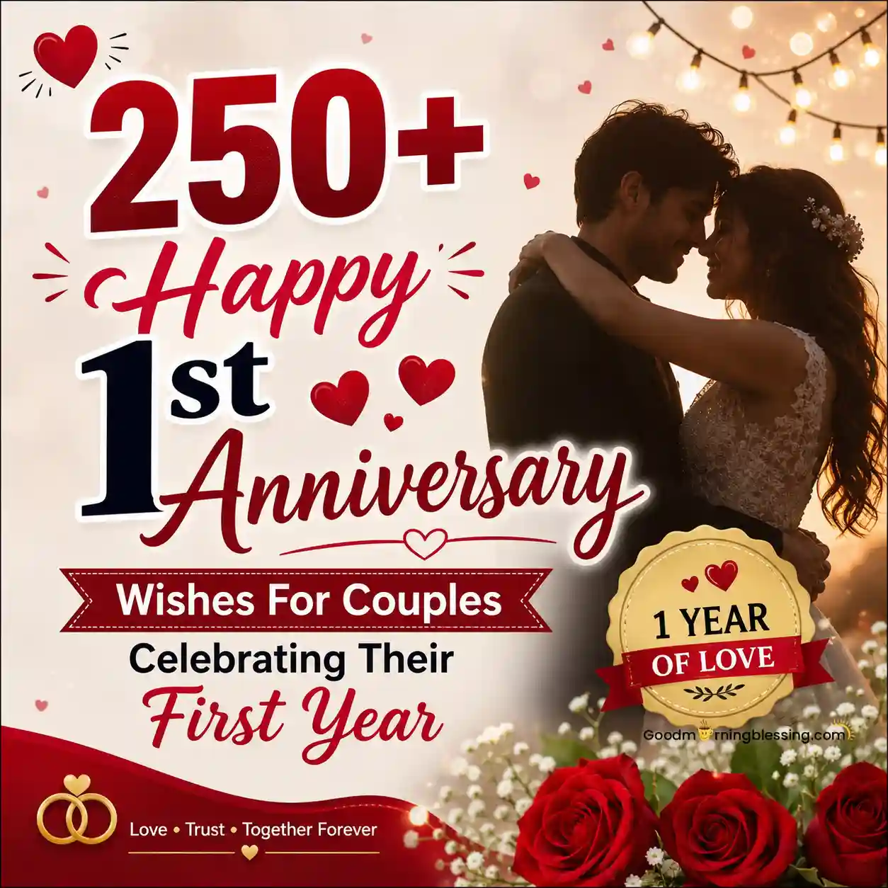 Happy 1st Anniversary Wishes For Couples