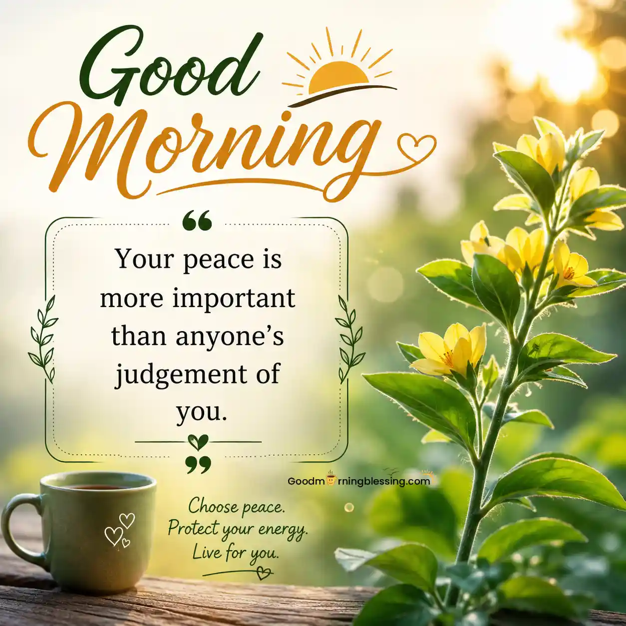 Good Morning Wishes Image With Nature