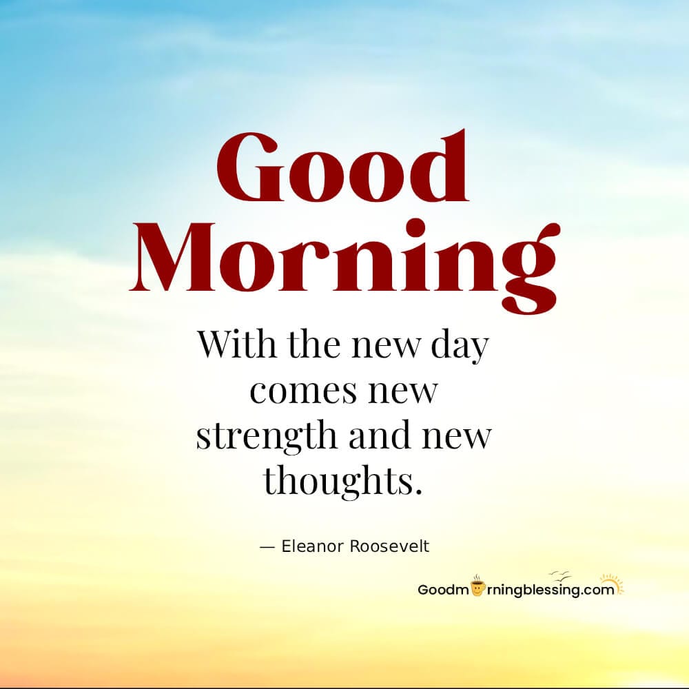 Simple good morning message with peaceful sunrise for daily sharing