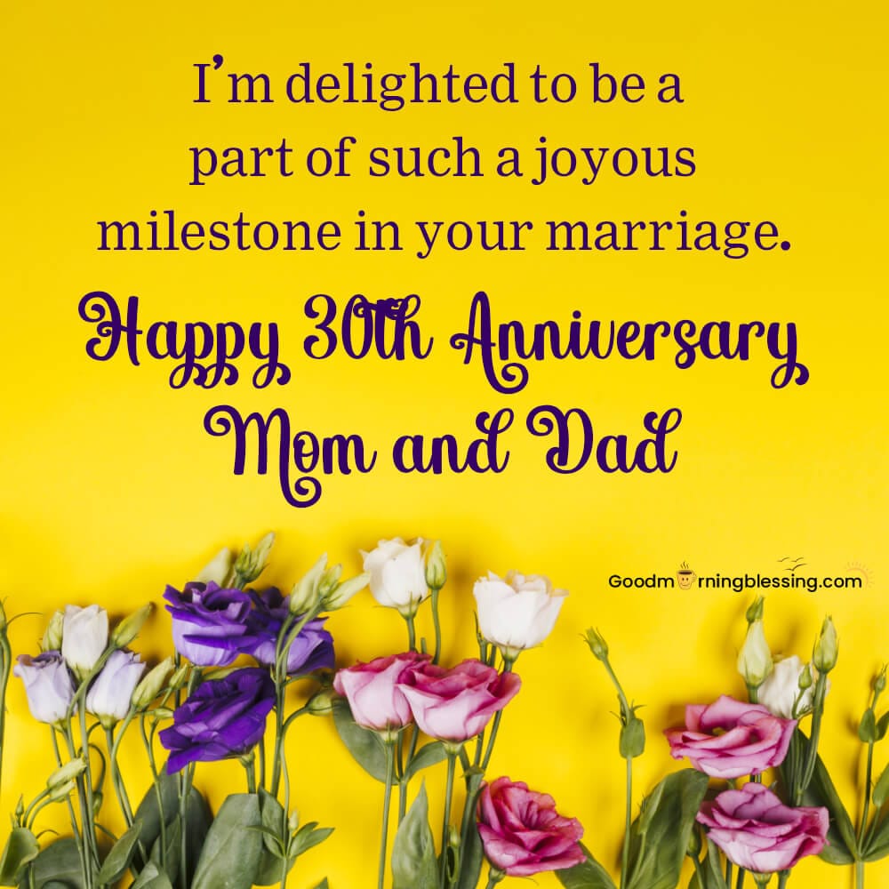 30th Wedding Anniversary Wishes For Parents
