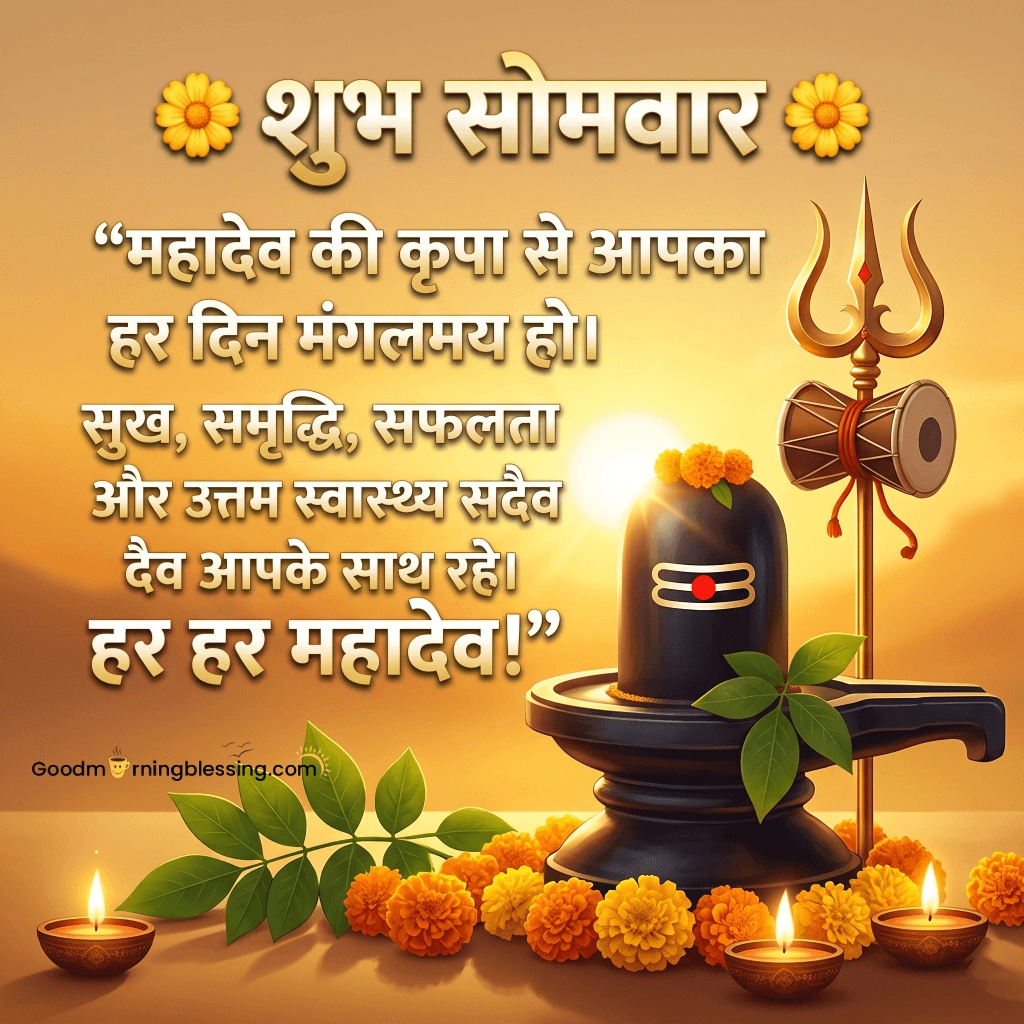 Beautiful Shivji Shubh Somwar Message Image
