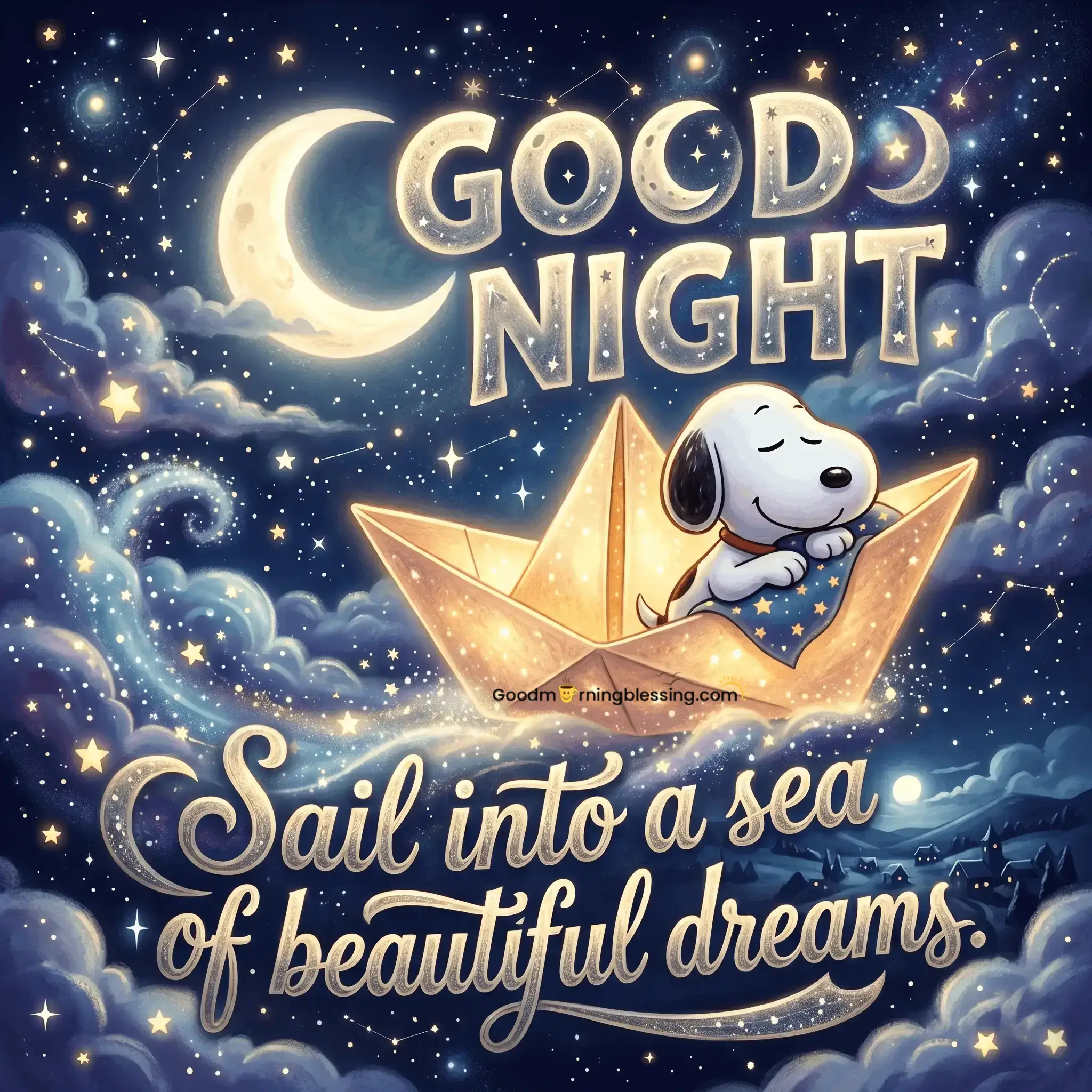 Cute Good Night Snoopy