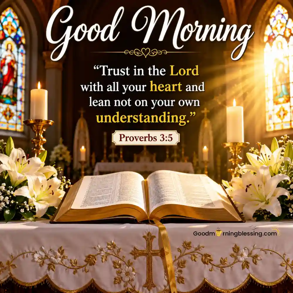 Good Morning With Open Holy Bible