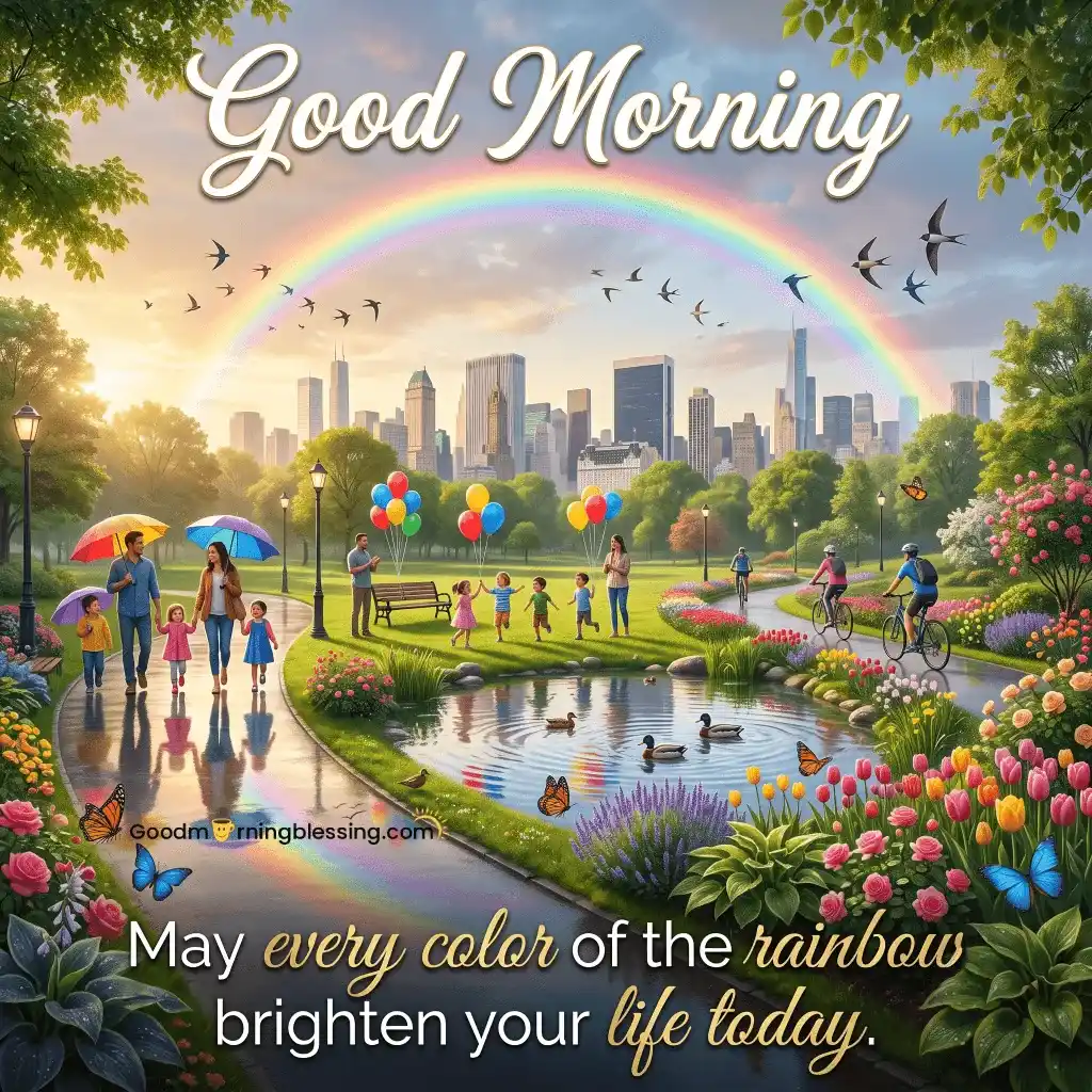 Good Morning Rainbow Images With Garden