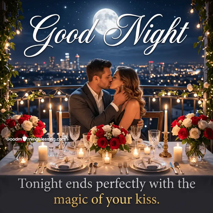 Romantic Good Night With Kiss