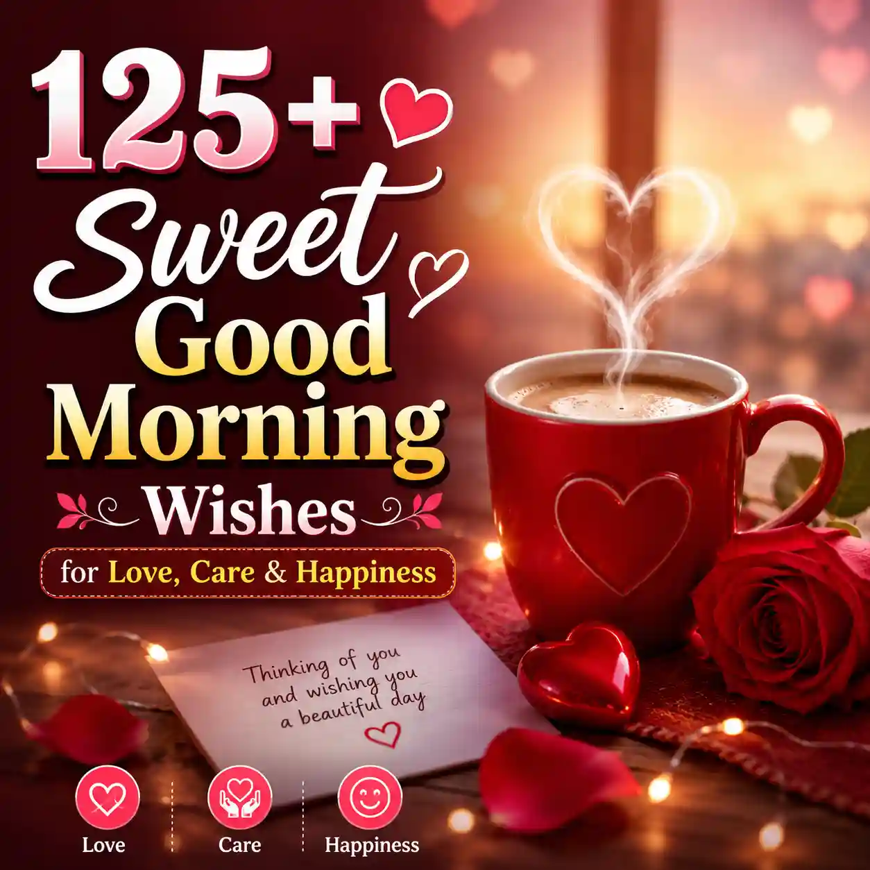Sweet Good Morning Wishes For Love Care & Happiness