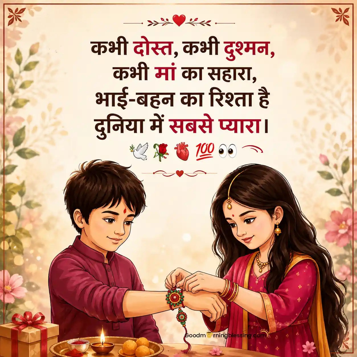 Best Wishes Raksha Bandhan Hindi