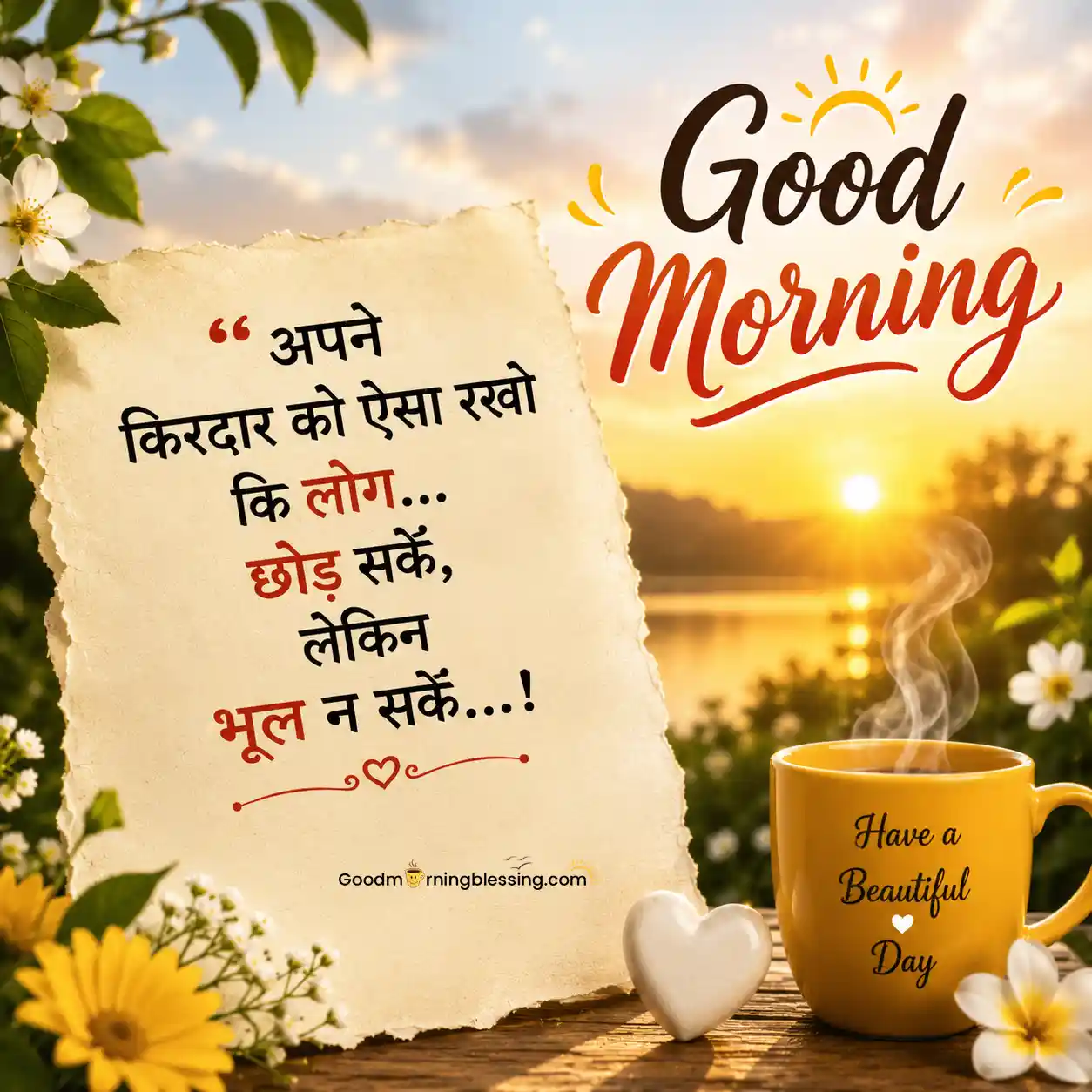 Good Morning Image With Nice Thought In Hindi​