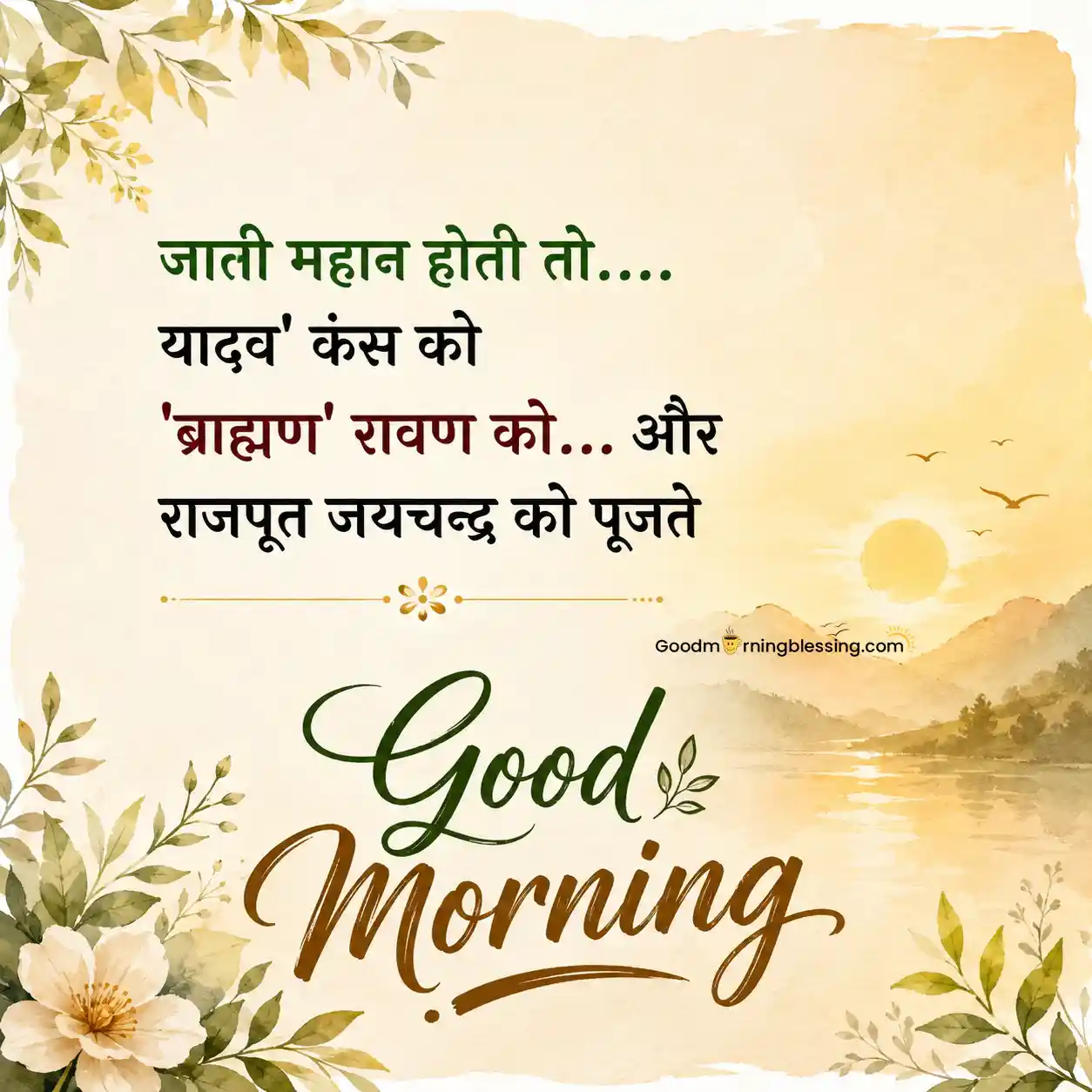 Good Morning Image With Thought In Hindi​