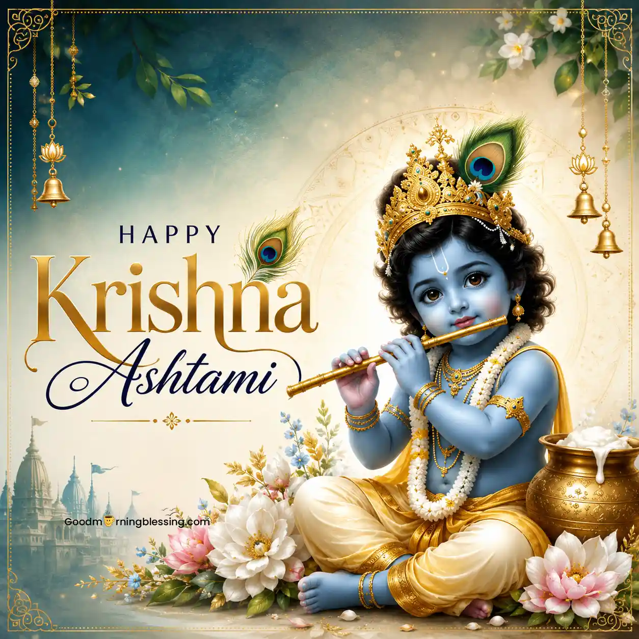 Little Krishna Cute Happy Janmashtami