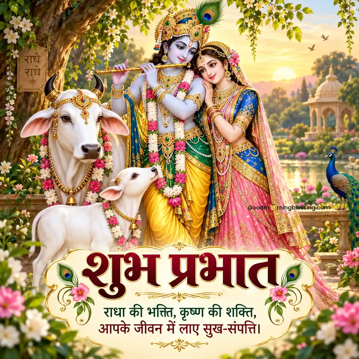 Beautiful Sri Radha Krishna Good Morning Image