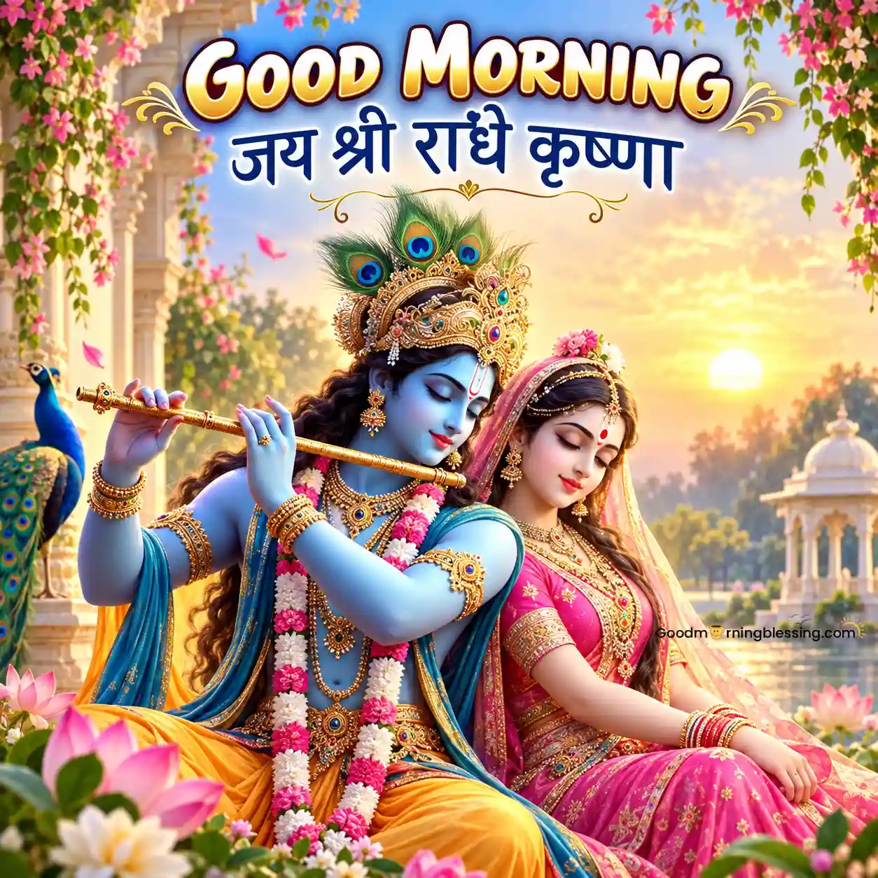 Beautiful Sri Radha Krishna Good Morning Pic