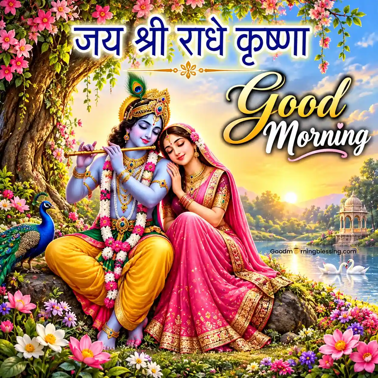Good Morning Jai Shri Krishna Lovely Image