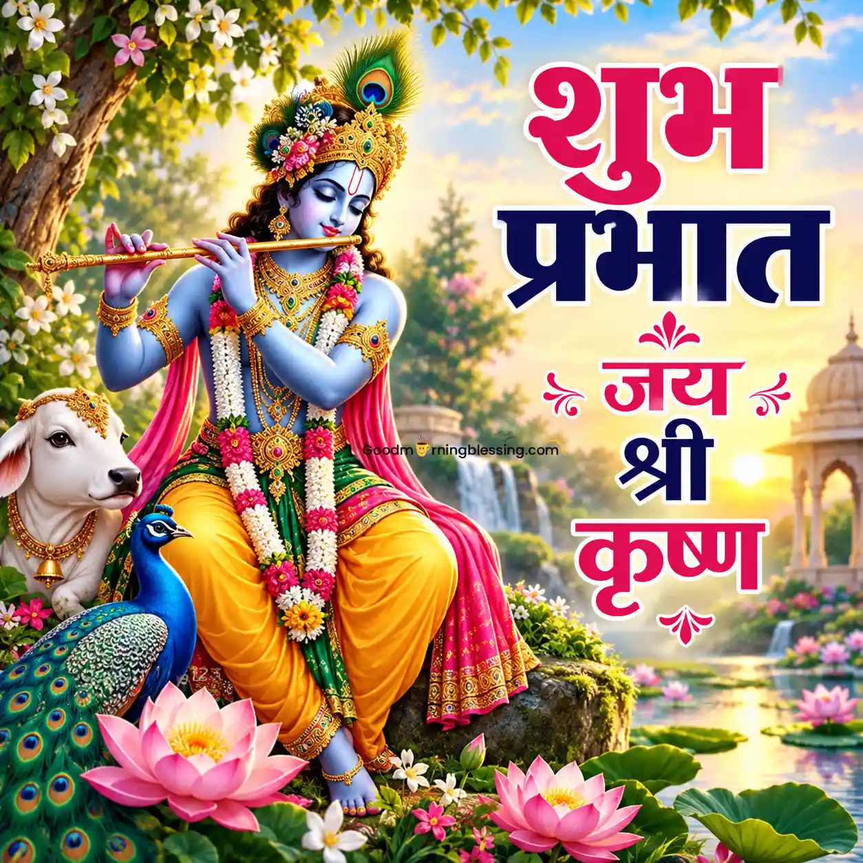 Beautiful Good Morning Radha Krishna