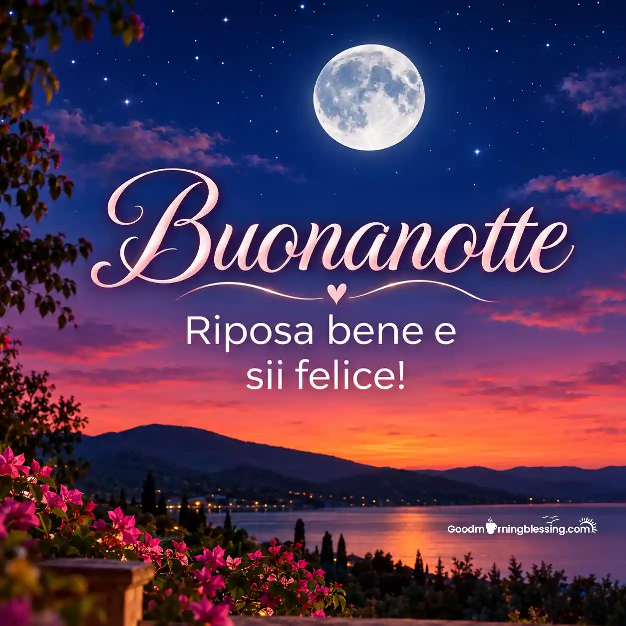 Moonlit Lake Goodnight Greeting